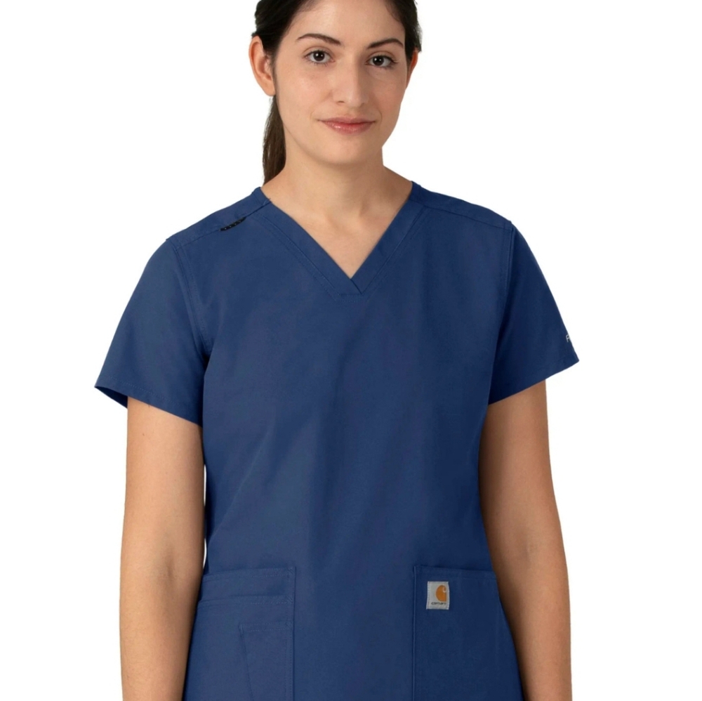 Carhart Force Essentials Women's V-Neck Top Size 2XL Blue